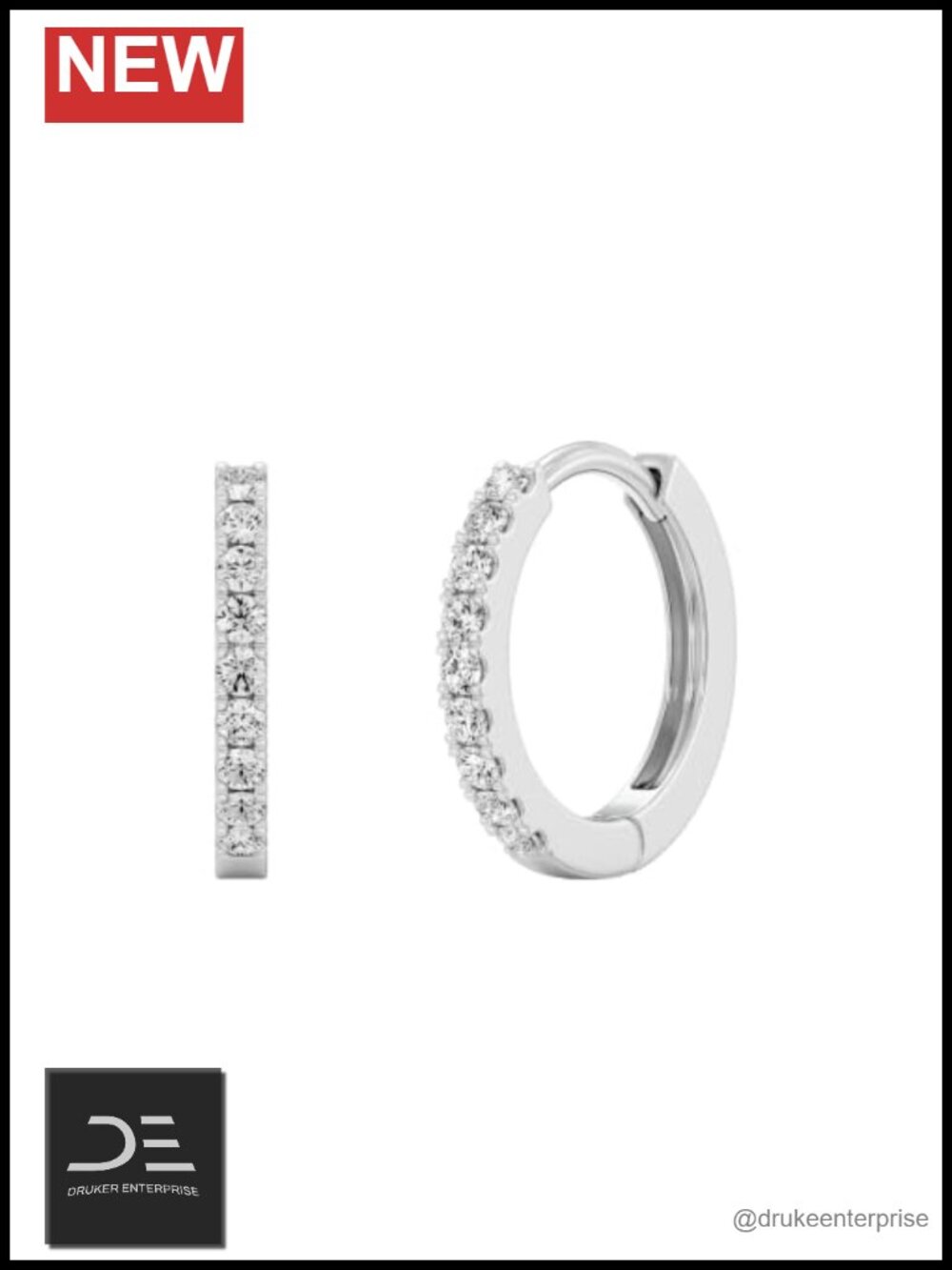 0.25 CTTW Lab-Grown Diamond Hoop Earrings in 925 Sterling Silver -